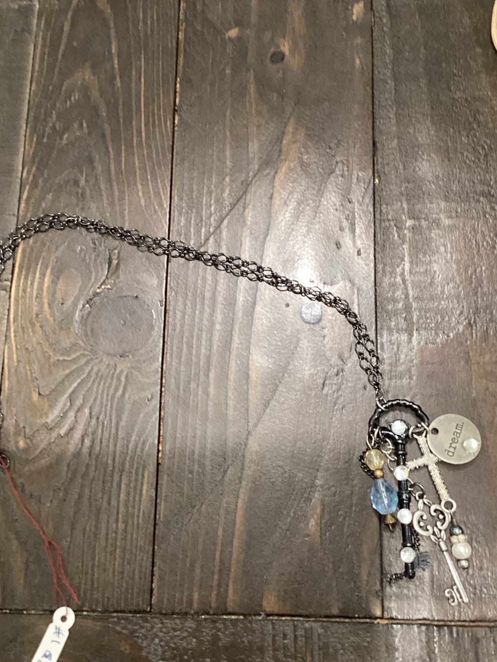 Dream Charm Pendant Necklace with‎ Blue and Silver Accents